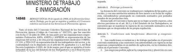 convenio servicios de prevencion ajenos