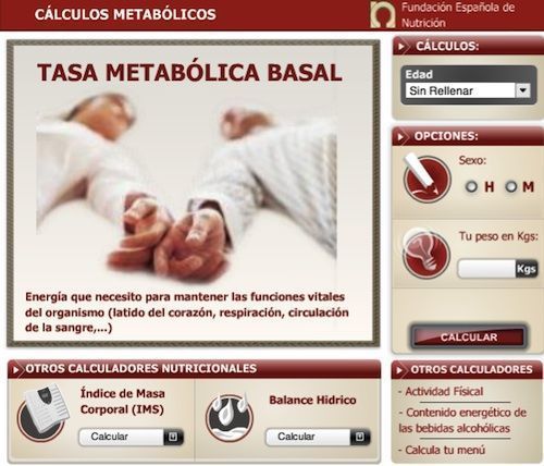 Calculadoras nutricionales de la FEN