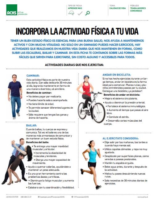 Infografía: Incorpora la actividad física a tu vida