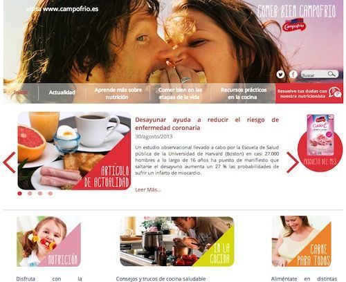 Campofrío crea un portal de nutrición para fomentar una alimentación saludable