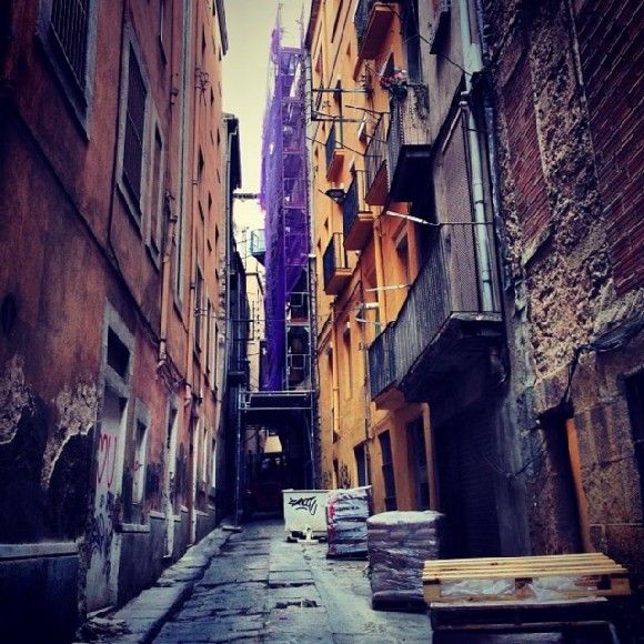 Calle preparada para la obra