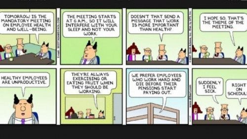 Humor: Los empleados saludables no son productivos...