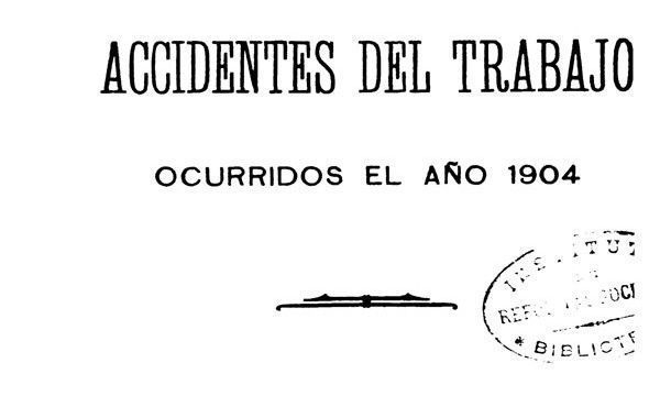 Estadística de Accidentes del Trabajo en 1904