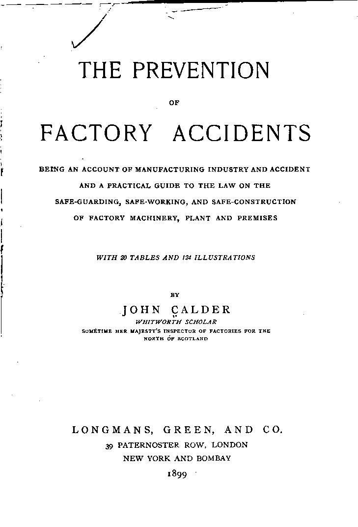 Manual de seguridad industrial publicado en 1899