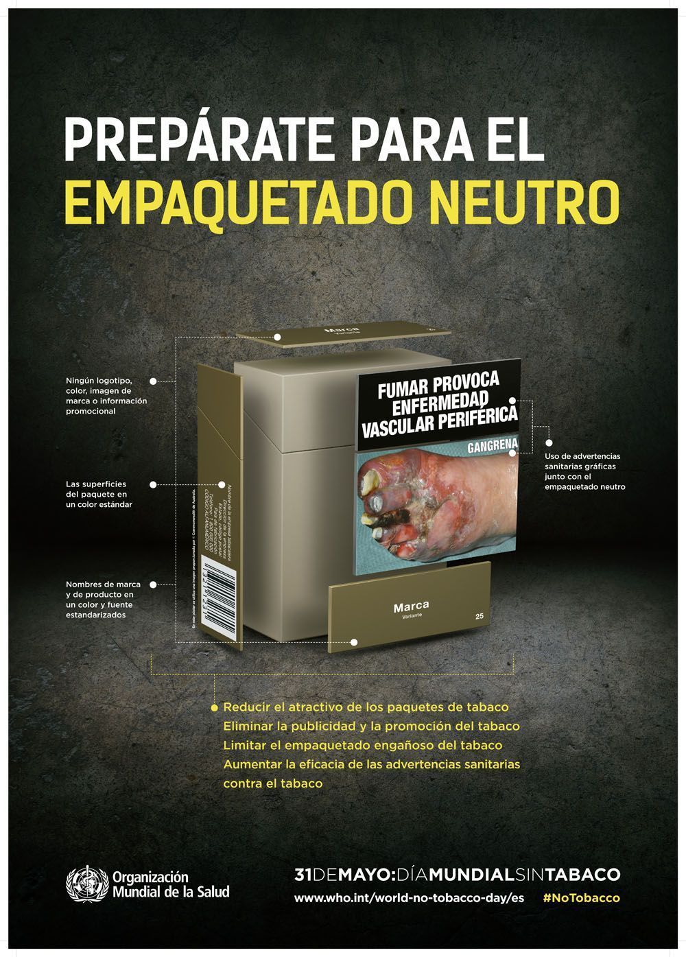 Día Mundial Sin Tabaco 2016: Prepárate para el empaquetado neutro