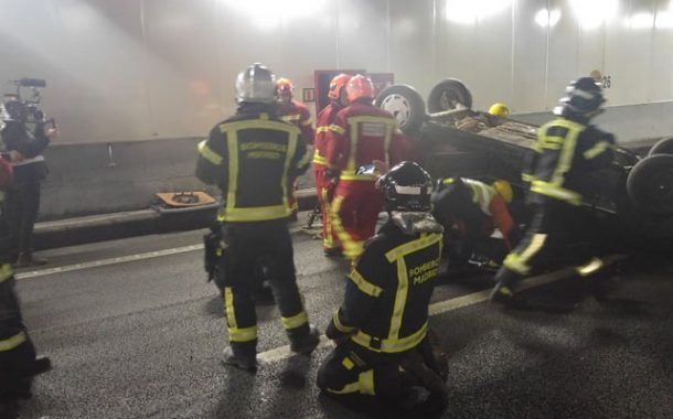 Simulacro de accidente en los túneles de la M30