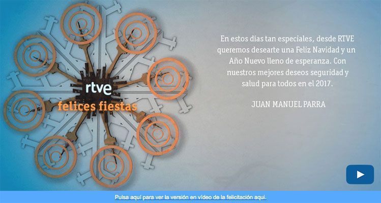 RTVE: Con nuestros mejores deseos seguridad y salud para todos en el 2017