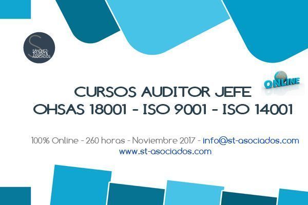 Último día de Matricula: Auditor Jefe OHSAS 18001 - ISO 9001 - ISO 1400