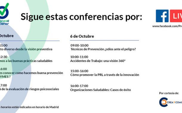 Congreso Prevencionar: Sigues estas conferencias por Facebook Live