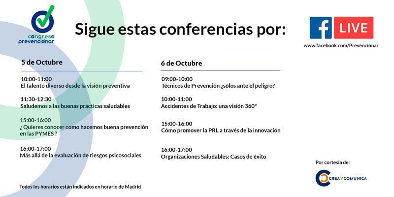 Congreso Prevencionar: Sigues estas conferencias por Facebook Live