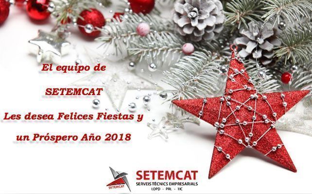 El equipo de SETEMCAT les desea Felices Fiestas y un Próspero Año 2018