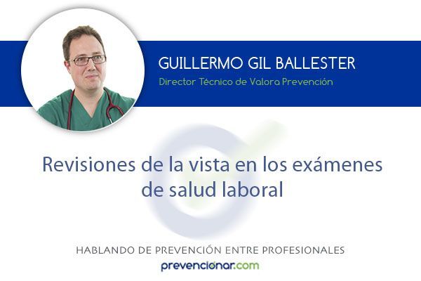 Revisiones de la vista en los exámenes de salud laboral
