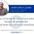 Las 12 tareas de verano que todo técnico de prevención debe tener en cuenta en vacaciones