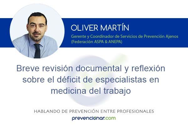 Breve revisión documental y reflexión sobre el déficit de especialistas en medicina del trabajo