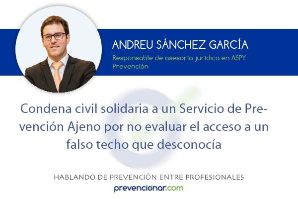 Condena civil solidaria a un SPA por no evaluar el acceso a un falso techo que desconocía