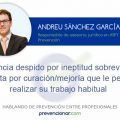 despido por ineptitud sobrevenida tras alta por curación/mejoría que le permite realizar su trabajo habitual