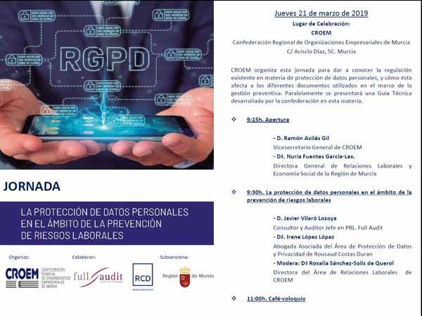 JORNADA: La protección de datos personales en el ámbito de la Prevención de Riesgos Laborales