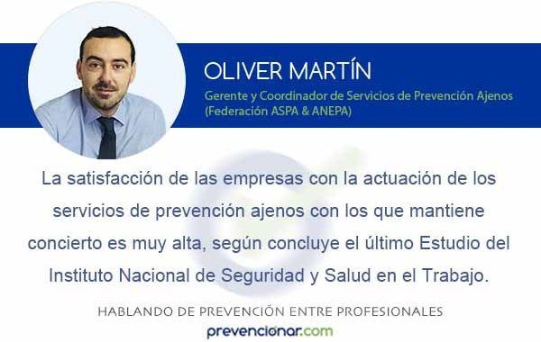 La satisfacción de las empresas con la actuación de los servicios de prevención ajenos con los que mantiene concierto es muy alta