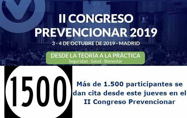 Más de 1.500 participantes se dan cita desde este jueves en el II Congreso Prevencionar