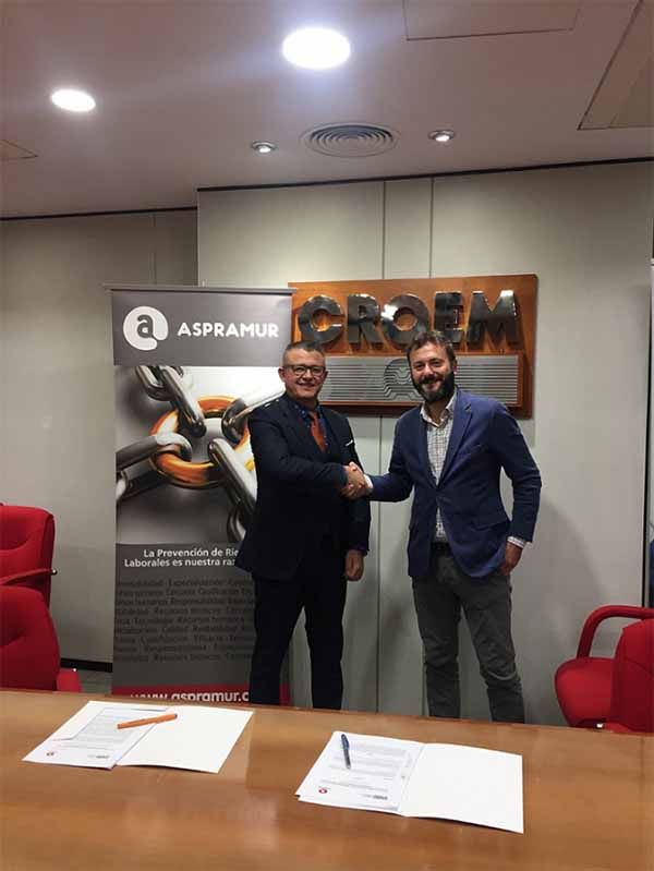CROEM y ASPRAMUR impulsarán iniciativas conjuntas para promocionar el correcto cumplimiento de la normativa preventiva