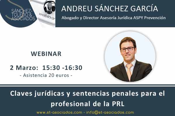 Webinar: Claves jurídicas y sentencias penales para el profesional de la PRL #HOYESELDIA
