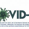 Resolución de 23 de abril de 2020, de la Secretaría General de Industria y de la Pequeña y Mediana Empresa, referente a los equipos de protección individual en el contexto de la crisis sanitaria ocasionada por el COVID-19.