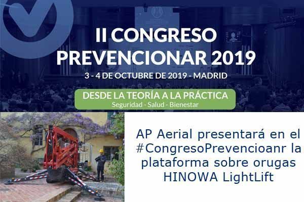 AP Aerial presentará en el #CongresoPrevencioanr la plataforma sobre orugas HINOWA LightLift