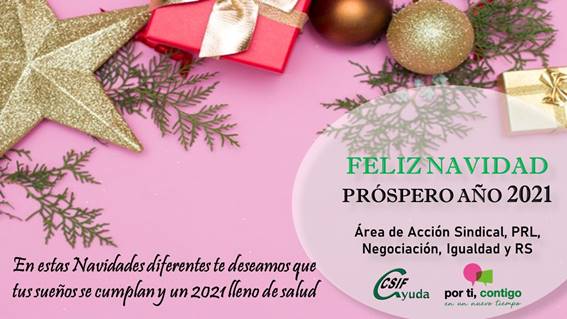 CSIF les desea Feliz Navidad y Próspero Año 2021