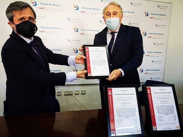 La Autoridad Portuaria de Almería certifica su sistema de gestión ISO 45001: 2018