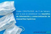 Requisitos de información y comercialización de mascarillas higiénicas