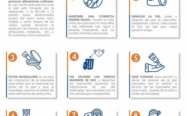 Ocho consejos para prevenir problemas cutáneos con las mascarillas