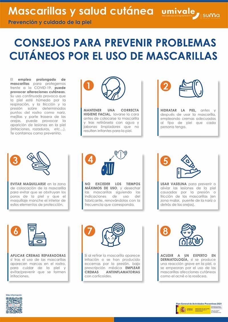 Ocho consejos para prevenir problemas cutáneos con las mascarillas