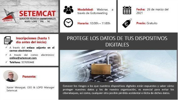 Webinar: Protege los datos de tus dispositivos digitales