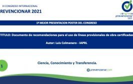 1ª Mejor presentación póster del III Congreso Internacional Prevencionar 2021