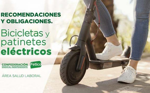Información preventiva para el uso del patinete o bicicleta eléctrica