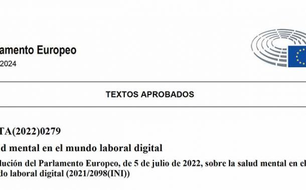 Resolución del Parlamento Europeo sobre la Salud mental en el mundo laboral digital