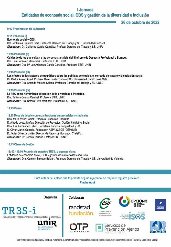 I Jornada Entidades de economía social, ODS y gestión de la diversidad e inclusión