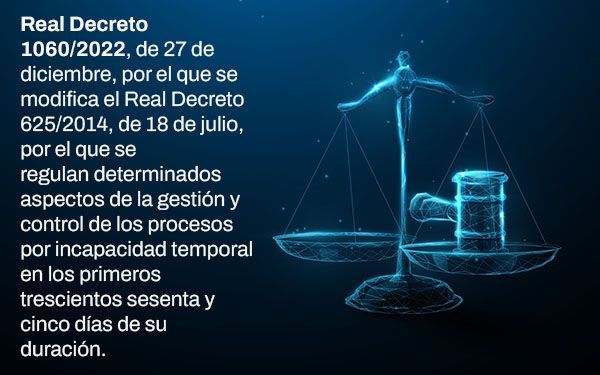 Real Decreto 1060/2022, por el que se regulan determinados aspectos de la gestión y control de los procesos por incapacidad temporal