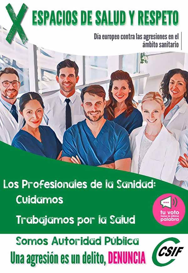 - Día Europeo contra las Agresiones a Médicos y Profesionales Sanitarios. 12 de marzo de 2023 - Las mujeres sufren el 80 por ciento de las agresiones dirigidas al personal del Sistema Nacional de Salud: CSIF lanza una campaña para que las/os trabajadores denuncien este tipo de actuaciones Las mujeres sufren el 80 por ciento de las agresiones recibidas por el conjunto de trabajadores del Sistema Nacional de Salud (SNS), según datos recabados por la Central Sindical Independiente y de Funcionarios (CSIF), sindicato más representativo en las administraciones públicas, con motivo de la celebración el 12 de marzo, del Día Europeo contra las Agresiones a Médicos y Profesionales Sanitarios. Esta media del 80 por ciento es tres puntos superior a la recogida en el último Informe de Agresiones a Profesionales del Sistema Nacional de Salud (elaborado por el Ministerio de Sanidad) correspondiente al año 2021. Los graves problemas que padece nuestro sistema sanitario, con la Atención Primaria colapsada y las urgencias hospitalarias saturadas, no pueden justificar nunca una agresión, por lo que es necesario acabar con esta lacra. Este dato de agresiones a mujeres es especialmente relevante en el contexto del 8 de Marzo. Se da la circunstancia de que la Sanidad es un sector muy feminizado. No obstante, la condición de mujer, los estereotipos y roles de género hacen que éstas sean especialmente vulnerables y sufran situaciones de falta de respeto y riesgo por su integridad física. El pasado 21 de febrero, una médica de familia embarazada fue víctima de insultos y amenazas de muerte en un centro de salud de Villaluenga de la Sagra (Toledo) por parte de un paciente. La facultativa fue arrinconada dentro de la consulta y afortunadamente logró zafarse, salió corriendo de la sala y alcanzó la zona del personal administrativo donde pudo dar aviso a la Guardia Civil. Este es solo uno de los ejemplos a los que se enfrentan casi a diario muchas mujeres en centros sanitarios de toda España. En la mayoría de los casos se trata de insultos, agresiones verbales y amenazas En este sentido, CSIF lanza su campaña “X espacios de salud y respeto. Una agresión es un delito. Denuncia”, en la que se centra en valorar la labor de los profesionales de la sanidad, recuerda que son autoridad pública y promueve que denuncien si son víctimas de una agresión. El objetivo es sensibilizar y alertar a las administraciones públicas, a los propios profesionales y a los ciudadanos del grave problema que significan las agresiones a los/as trabajadores en este ámbito, porque afecta de forma sustancial a su actividad laboral, y, por tanto, a la propia sanidad; uno de los pilares fundamentales de nuestra sociedad del bienestar, como así se ha demostrado en la pandemia cuidando a los ciudadanos frente al coronavirus. La Administración Pública es responsable CSIF recuerda además que “la Administración Pública tiene el deber básico de proteger el interés público o general y de esta obligación nace ineludiblemente su potestad sancionadora”, considerando necesario el endurecimiento de las sanciones para las personas agresoras. Con el objetivo de proporcionar un respaldo jurídico a todos los profesionales del ámbito sanitario, independientemente de si son funcionarios estatutarios o personal laboral, proponemos una modificación legislativa del artículo 550.1 del Código Penal en la que se regule la agresión ante un empleado público, término que ampararía a todos, y no solo al funcionario sanitario. Además, desde CSIF reclamamos la implicación de los Ministerios de Sanidad, Interior y Justicia, ya que hasta el momento parece que solo los agentes sociales luchamos por erradicar la violencia. Recordamos que el próximo 25 de mayo entra en vigor en España el Convenio 190 sobre la eliminación de la violencia y el acoso en el mundo del trabajo, por lo que esperamos que se implementen medidas más eficaces para erradicar la violencia en el entorno laboral sanitario. En este sentido, y planteamos las siguientes medidas: • Una mejor planificación y organización sanitaria con un aumento de las plantillas. • Un presupuesto acorde a las necesidades reales del Sistema Nacional de Salud. • Cambios normativos y administrativos para aumentar las sanciones al agresor. • Planes efectivos contra las agresiones a los profesionales y que consigan reducir riesgos. • Mecanismos más ágiles y anónimos para denunciar. • Fomento de la educación y respeto a profesionales sanitarios desde las escuelas y medios de comunicación. • Medidas de rehabilitación y corrección de conductas del agresor. • Campañas de concienciación: mensajes disuasorios en la atención telefónica del Servicio Público de Salud. • Dotación de personal de seguridad en los centros de Atención Primaria (priorizando los más conflictivos). • Instalación y recomendaciones del Botón ‘SOS’. • Mayor presencia en centros sanitarios de los interlocutores policiales. • Respaldo jurídico y apoyo psicológico a los/as profesionales agredidos. CSIF quiere poner en valor el compromiso, la entrega y la profesionalidad del personal de la Sanidad, que ha estado en primera línea desde el inicio de la pandemia y que sigue trabajando sin descanso para cuidar la salud de los ciudadanos. Todos ellos/as se merecen nuestro máximo reconocimiento y respeto.