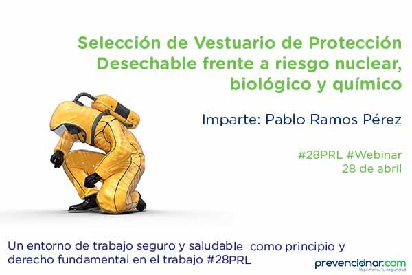 Selección de Vestuario de Protección Desechable frente a riesgo nuclear, biológico y químico