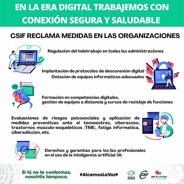 CSIF reclama más medios contra los riesgos asociados a las nuevas tecnologías en el ámbito laboral