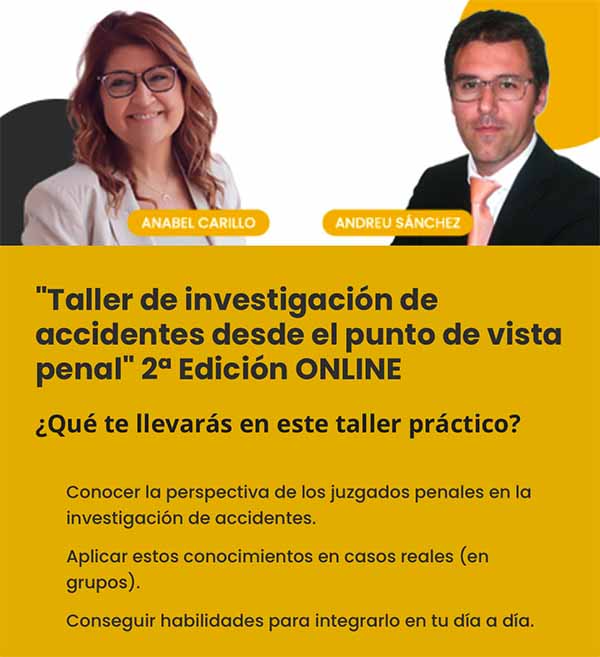 Taller de investigación de accidentes desde el punto de vista penal #OnLine