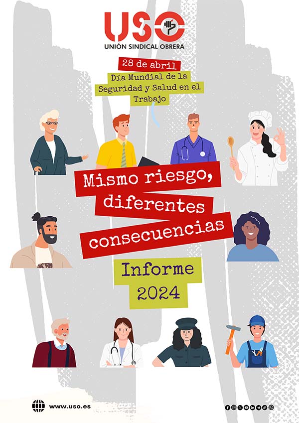Día Mundial de la Seguridad y Salud en el Trabajo, USO reivindica una evaluación de riesgos adaptada a las variables de sexo y edad #28PRL