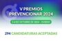 294 Candidaturas aceptadas en los V Premios Prevencionar 2024