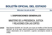 Real Decreto 612/2024, sobre la protección de los trabajadores contra los riesgos relacionados con la exposición a agentes cancerígenos durante el trabajo