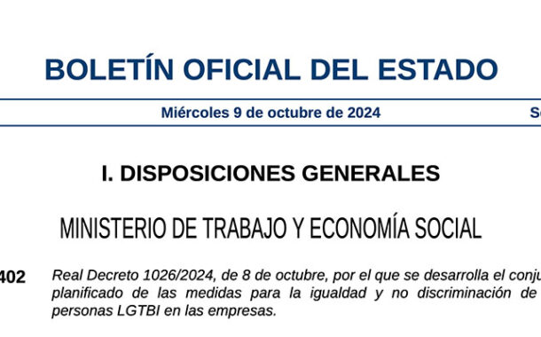 Real Decreto 1026/2024, plan LGTBI en las empresas