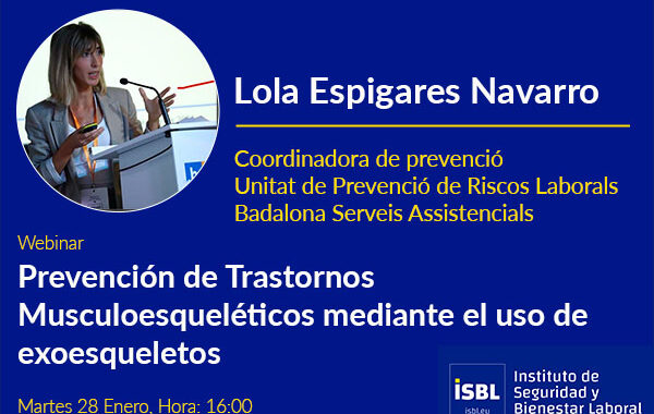 Webinar ISBL 28/01: Prevención de Trastornos Musculoesqueléticos mediante el uso de exoesqueletos